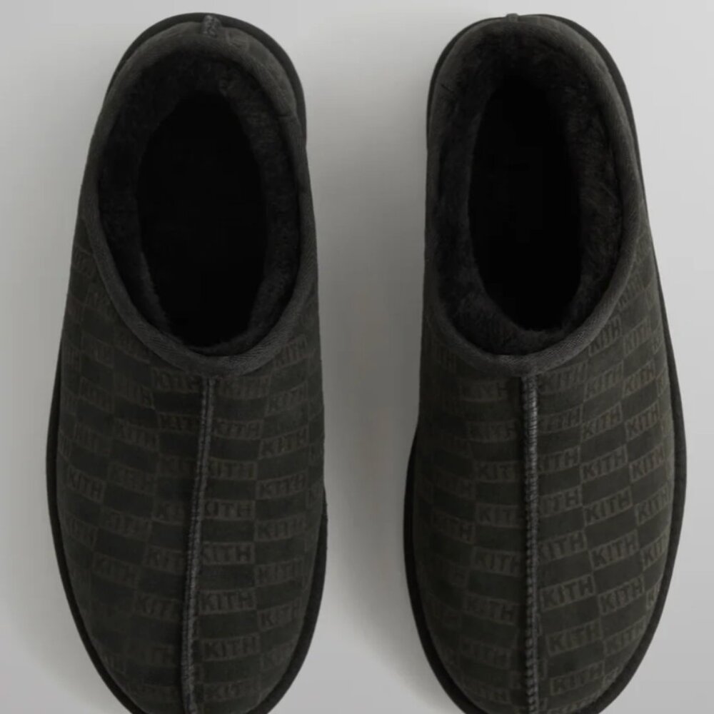 Kithmas Monogram Shearling Slippers